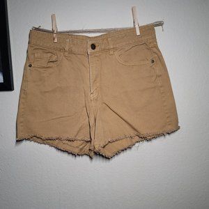tan/khaki denim shorts